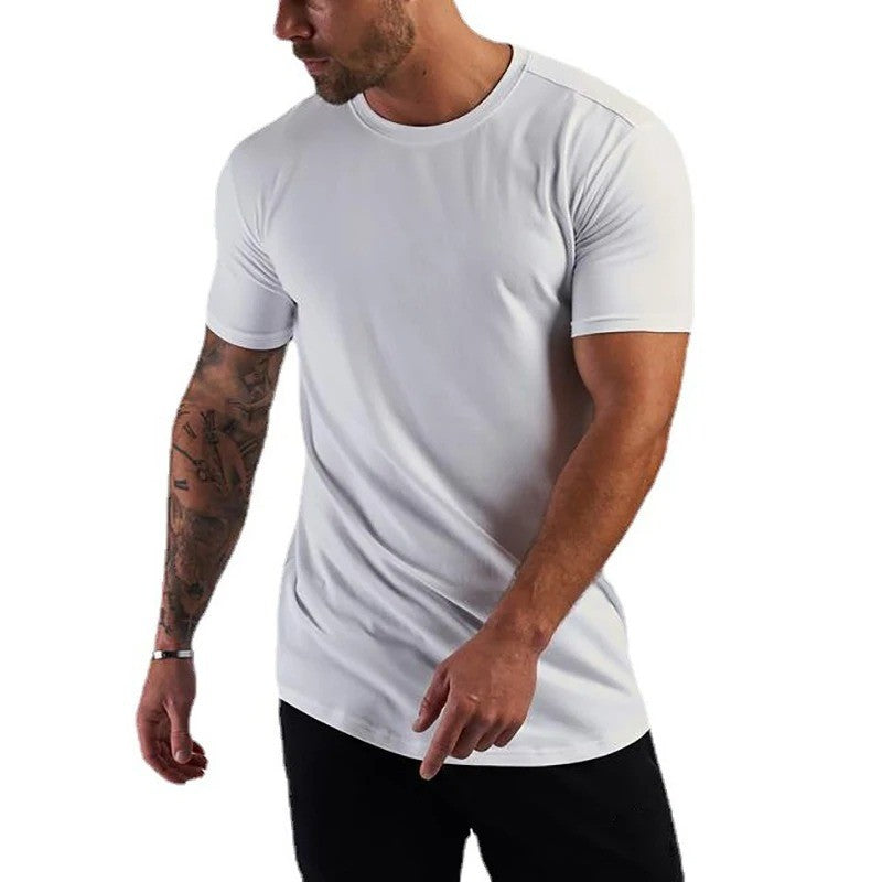 Summer Cotton Sports T-Shirts Mens Slim Fit Gym Fitness Male T Shirt Casual Running Bodybuilding Man Jogging Workout Clothing ?