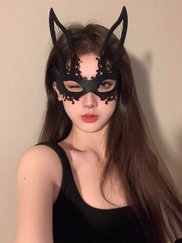 Halloween Black Half Face Mask Girl Eye Mask Lace Mask Party Masquerade Party Dress Up