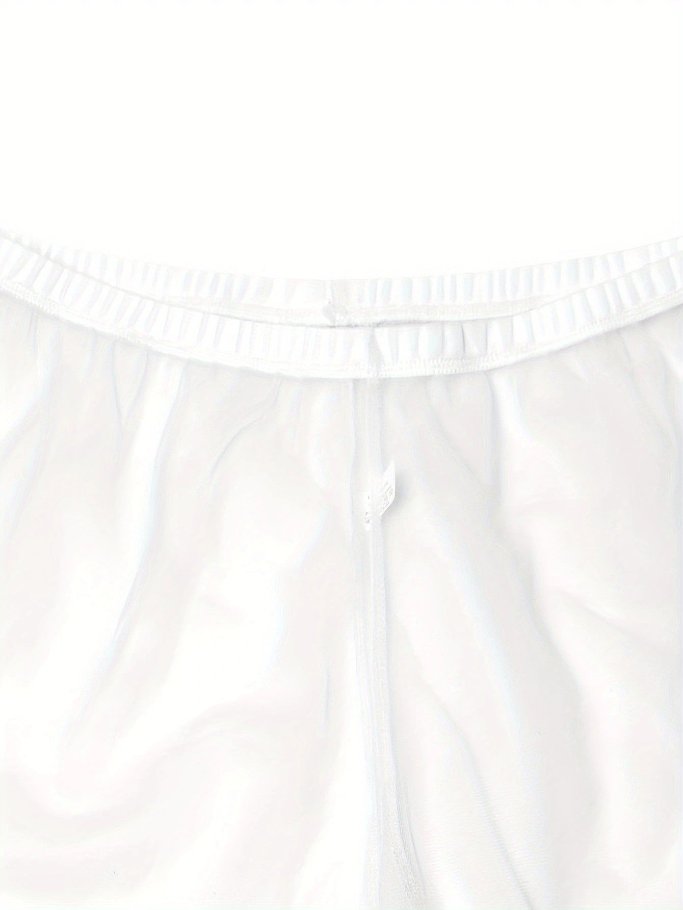 1Pc long men's sexy, simple, comfortable, fashionable, soft, breathable, semi transparent, home sports, loose fit boxing pants