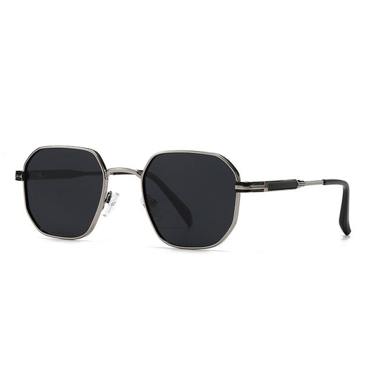 New European and American Style Men's Aviator Glasses, Retro Metal Square Frame Sunglasses, Cross-Border Ready Stock 1435