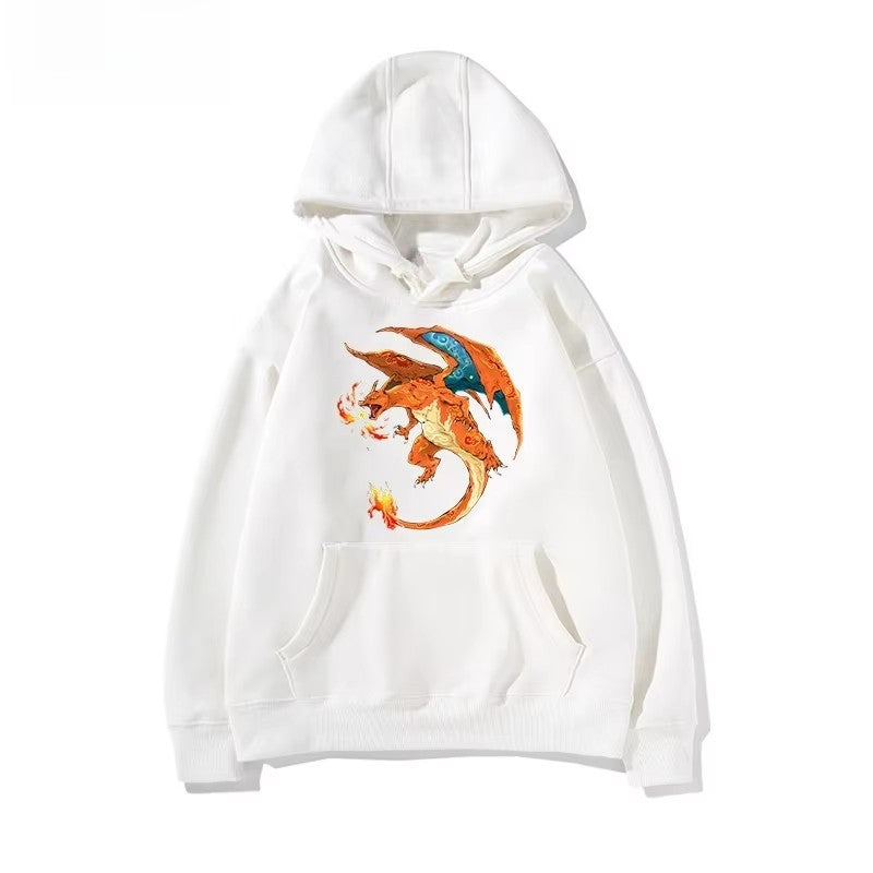 New Pokémon Cartoon Pattern Printed Men's and Women's Hoodies Autumn and Winter 2K Harajuku Large Size Casual Trend Thermal Top