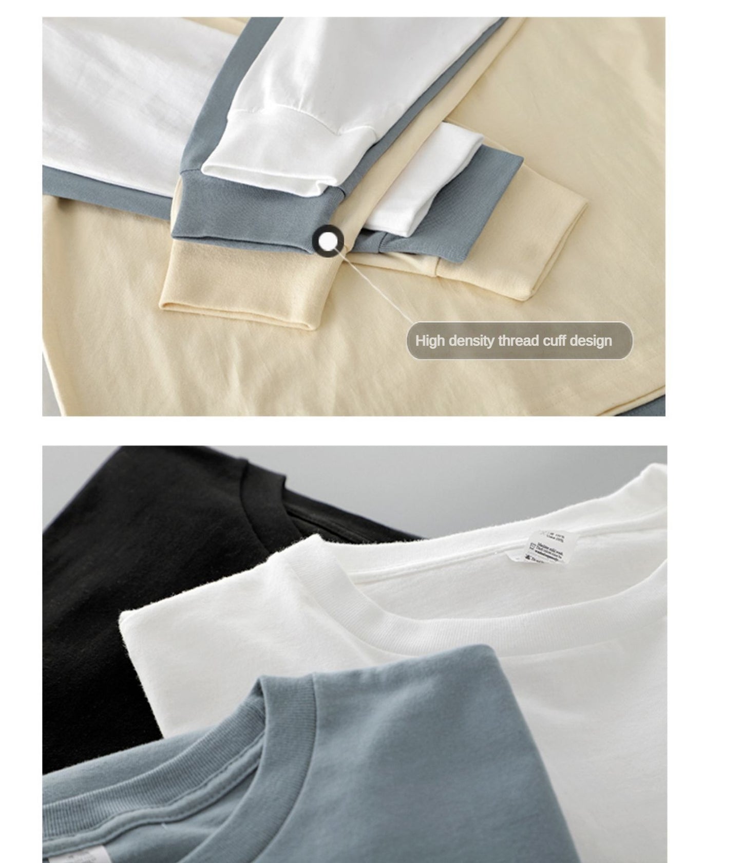 Dukeen 280g Heavyweight Long-Sleeved T-Shirt for Men 100% Cotton Shirts Oversized Solid Color Tops Plain Tees Men's Clothing