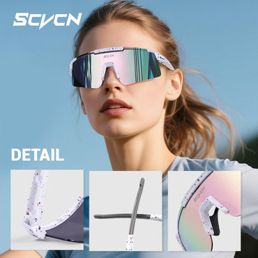 SCVCN New Men Bicycle Sunglasses Women Outdoor Cycling Glasses MTB Driving Bike Eyewear Sports Running Hiking UV400 Goggles