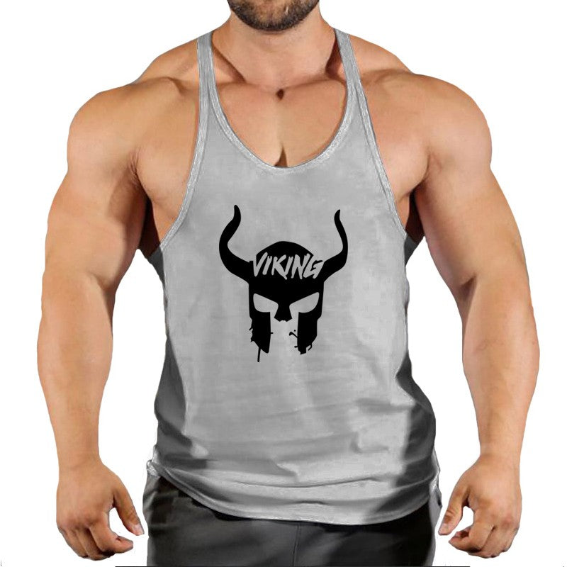 Skull Strong Print Clothing Bodybuilding Cotton Gym Tank Tops Men Sleeveless Und