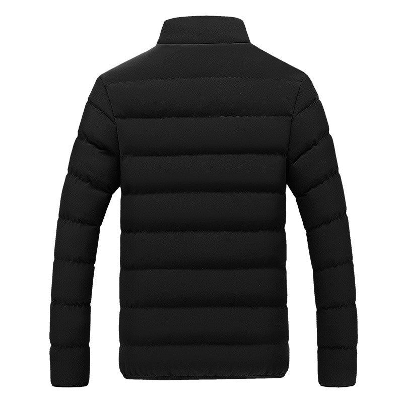 2024 Black New Men's Warm Jacket Cotton Padded Jacket Casual Sports Autumn Winter Men Standing Collar Warm Thick Parker Coat Jac