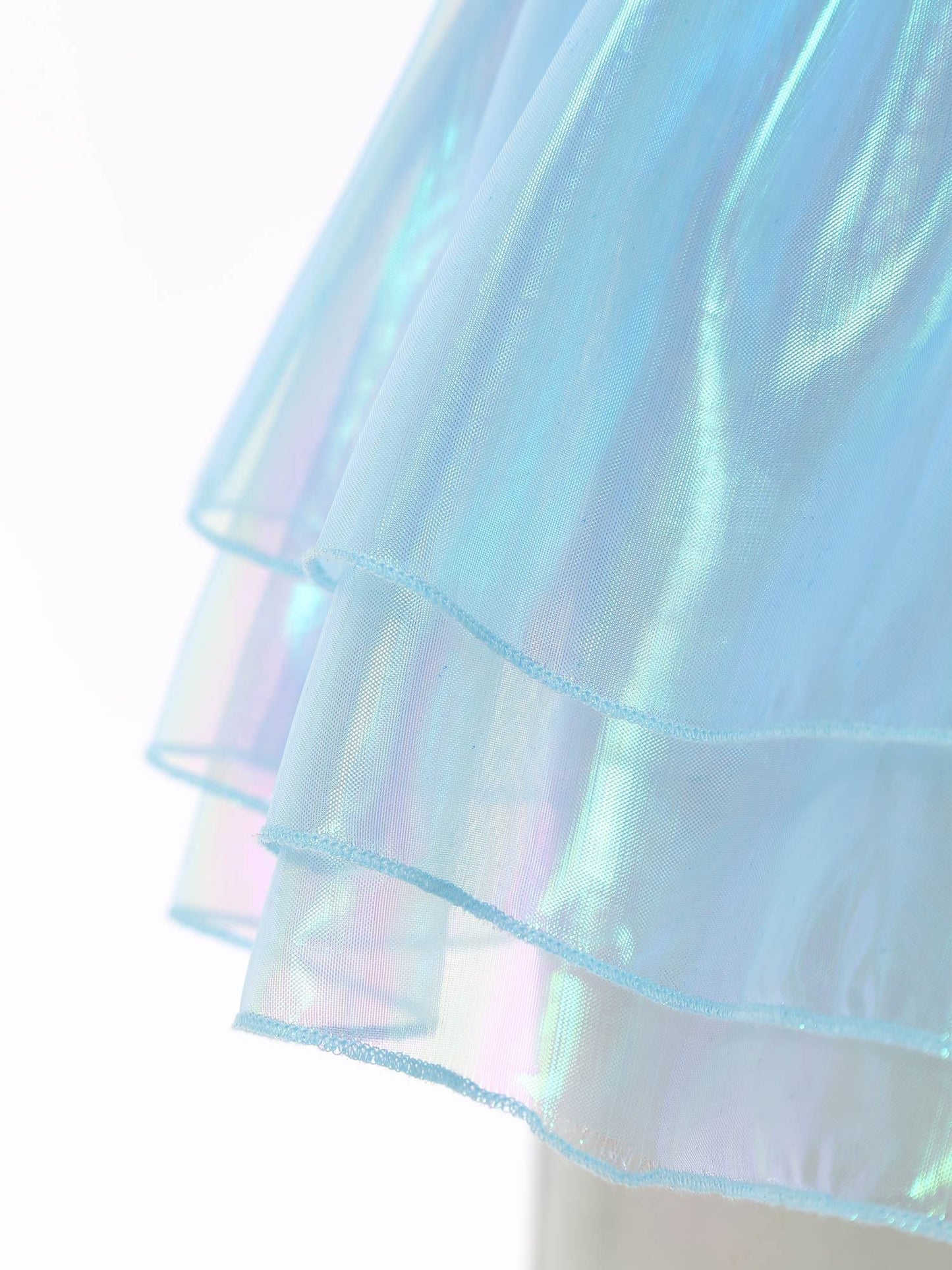 Womens Tiered A-line Pleated Short Skirt Shiny Glitter Skirt for Rave Festival Pole Dance Bar Party Skirt Night Club Costume