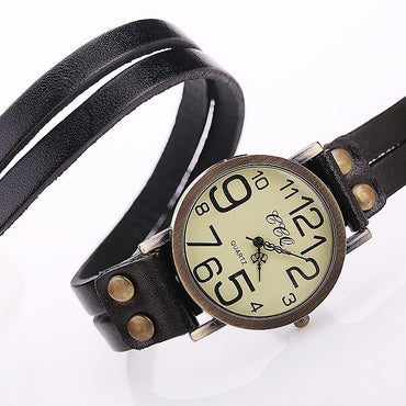 Casual Arabic Dial Unisex Watches Vintage Long Leather Band Women Quartz Watch Men's Wristwatches