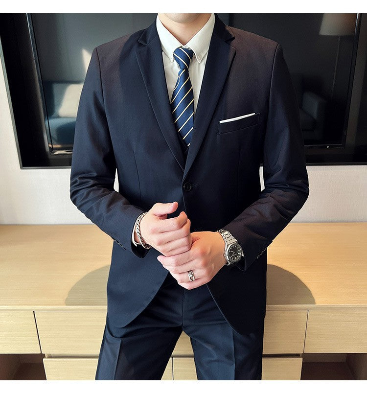 Men's High-Quality 3-Piece Business Casual Wedding Suit Vest Trousers Set Handsome Fashion Banquet Clothing S-6XL