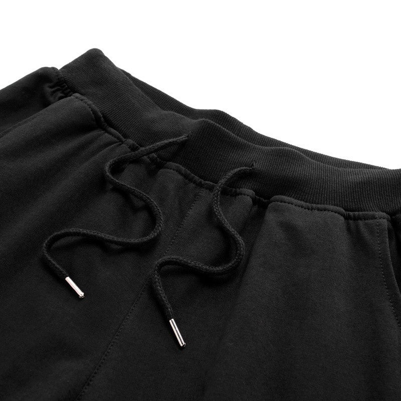 Summer Solid Men's Shorts Elastic Drawstring Shorts Joggers Loose Fitness Breathable Sports 5 piece Cotton Outfit Casual Pants
