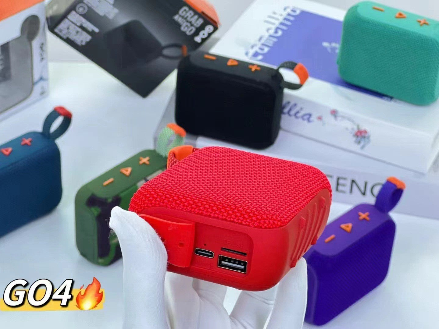 G04 Small Bluetooth Speaker Wireless Portable Mobile Phone Desktop Home Outdoor Convenient Mini Subwoofer Lanyard TF card