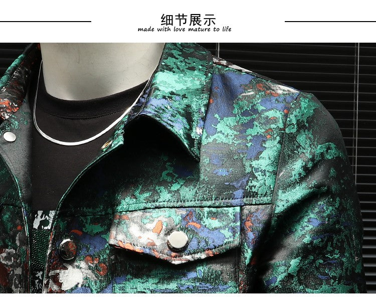 2025 Spring Vintage Jacquard Jacket Men Luxury Casual Business Social Jacket Social Streetwear Bomber Jacket Men Clothing M-4XL