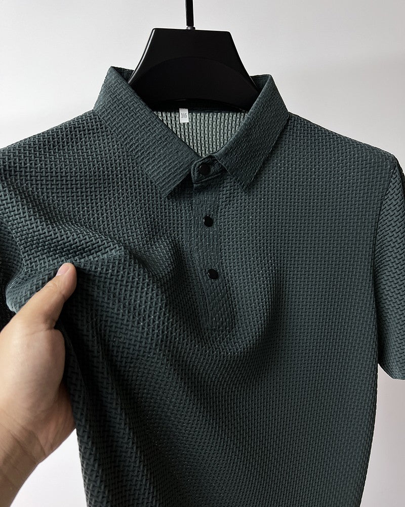 Summer New Men's Short Sleeve T-shirt Cool and Breathable POLO Shirt Business Casual Sweat-absorbing Top