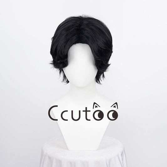 Anime Portgas D. Ace Short Black Wig Heat Resistant Synthetic Hair Cosplay Wigs + Wig Cap