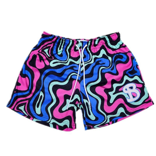 New summer men's shorts men and women's fashion beach seaside sports shorts mesh sports quick-drying quarter pants