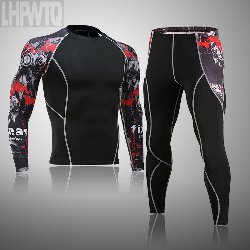 Men's Sports Suit MMA rashgard male Quick drying Sportswear Compression Clothing