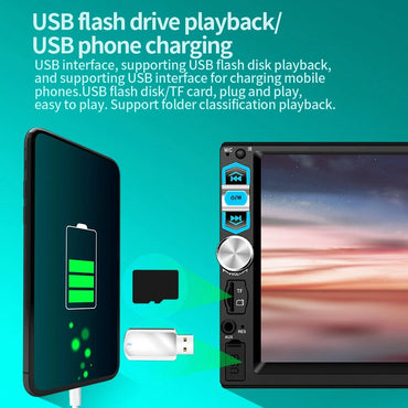 Universal 1 Din Car Radio HD 7" Touch Screen Stereo Bluetooth USB FM ISO Power Aux Input Mirror Link Auto Multimedia Player MP5