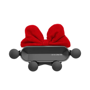 Cute Cartoon Red Bow Universal Gravity Car Phone Holder GPS Stand Bracket Creative Auto Air Vent Clip Mount Mobile Phone Holder