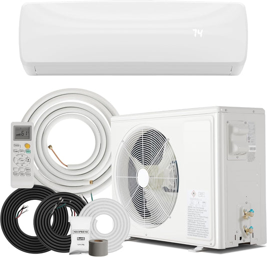 12000BTU Mini Split Air Conditioner & Heater with Inverter, 19 SEER2 115V Energy Saving AC Unit Cools Rooms