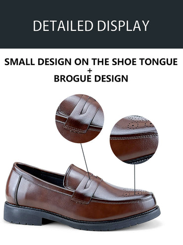 Men's Formal Leather Shoes British Style Oxford Loafers Round Toe Breathable Non-Slip Business Dress Wedding Office Casual Shos