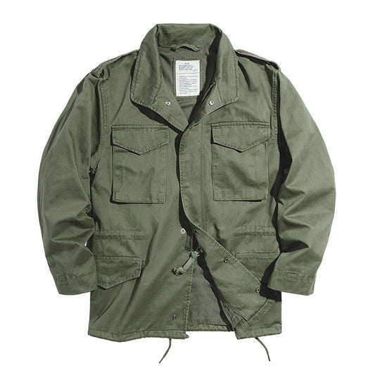 Maden M65 Vintage Coat Parka Cotton Standard Conventional Size Multi Pocket Slim Green Field Jacket for Men's Spring and  Autumn
