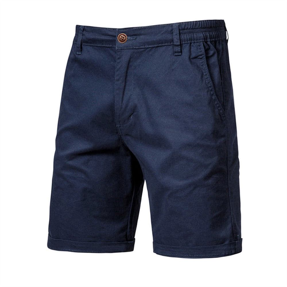 AIOPESON Summer 100% Cotton Solid Shorts Men High Quality Casual Business Social Elastic Waist Men Shorts 10 Colors Beach Shorts