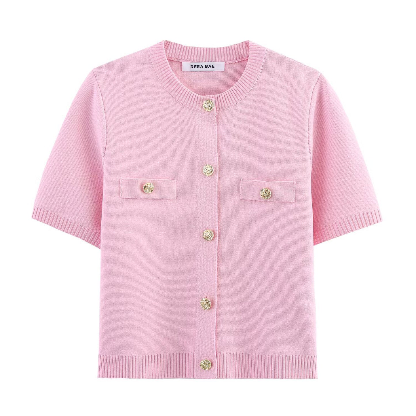 2025 Spring And Summer New Women's Short Sleeved Simple Fashion Style Knitted Cardigan Coat