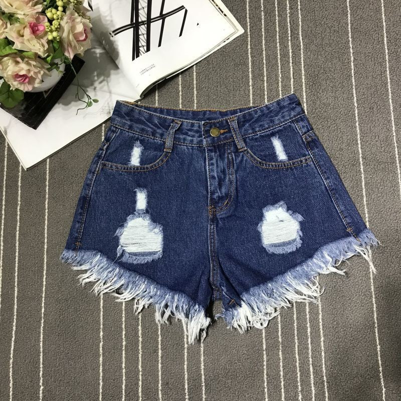 Sexy Hollow Out Denim Shorts Fashion Women Retro A-Line Loose High Waist Hot Girl Y2K Short Pants Casual Streetwear Trousers