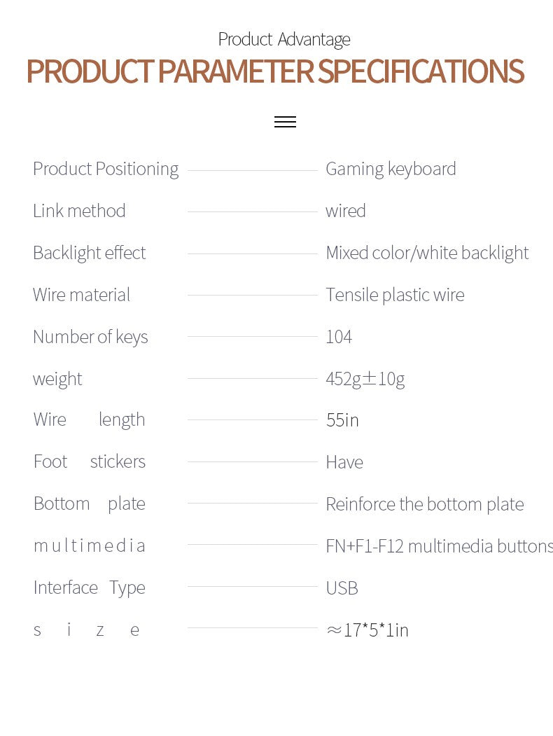 YINDIAO K500 Wired Keyboard Gaming Laptop Desktops PC Computer Office Accessories Low Profile Gamer Keyboards With Numpad