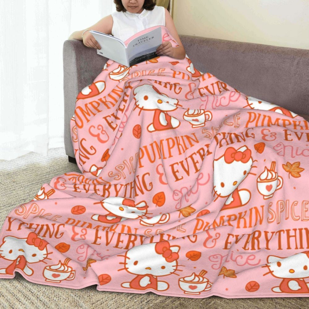 Christmas Hello Kitty Blankets Quality Warm Throw Blanket Winter Travel Office Couch Bed Graphic Bedspread