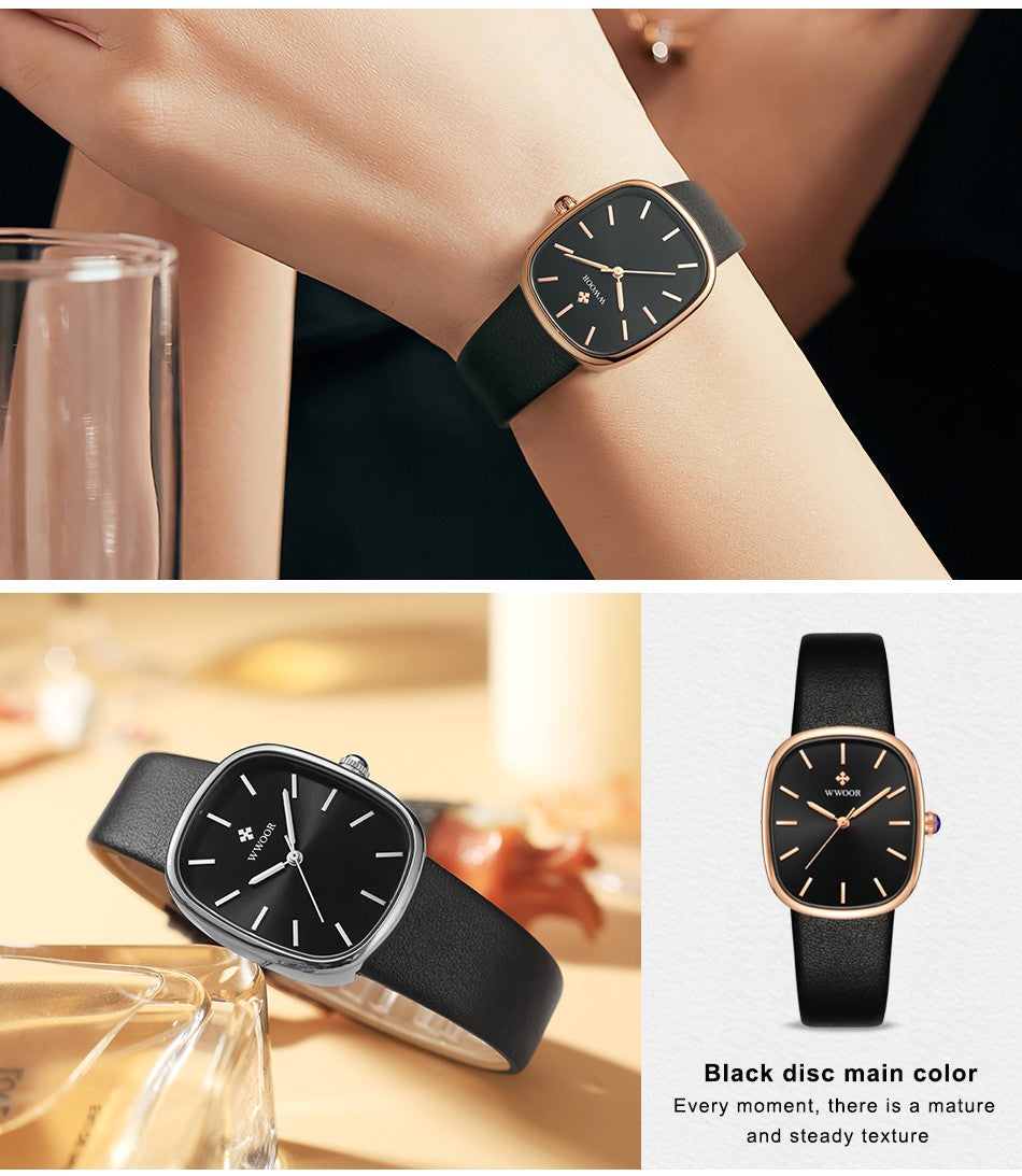 WWOOR New Reloj Fashion Women's Bracelet Watch Luxury Brand Elegant Dress Quartz Clock Waterproof Top Ladies Wristwatch Gift Box