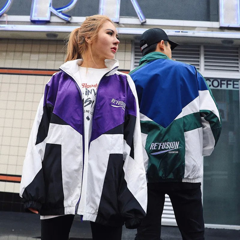 College Style Varsity Jacket Men's Spring Letter Embroidery Bomber Jacket Casual Street Loose Patchwork Zipper Coat Couple
