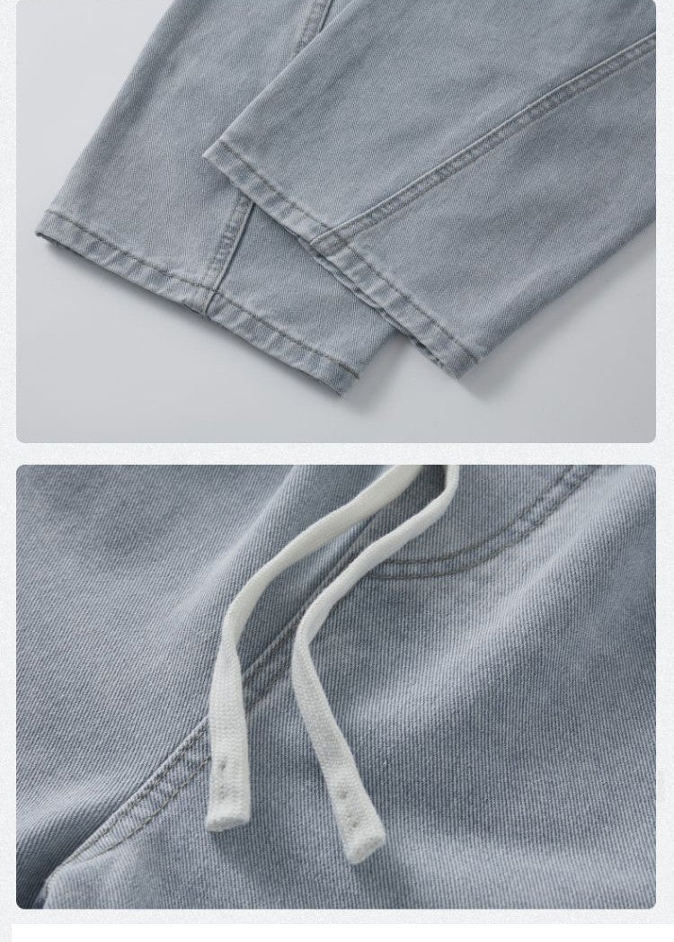 KSTUN Light Blue Jeans Men Straight Loose Mens Baggy Pants Elastic Wasit Wide Leg Jeans Vintage Washed Large Size Spring 2026