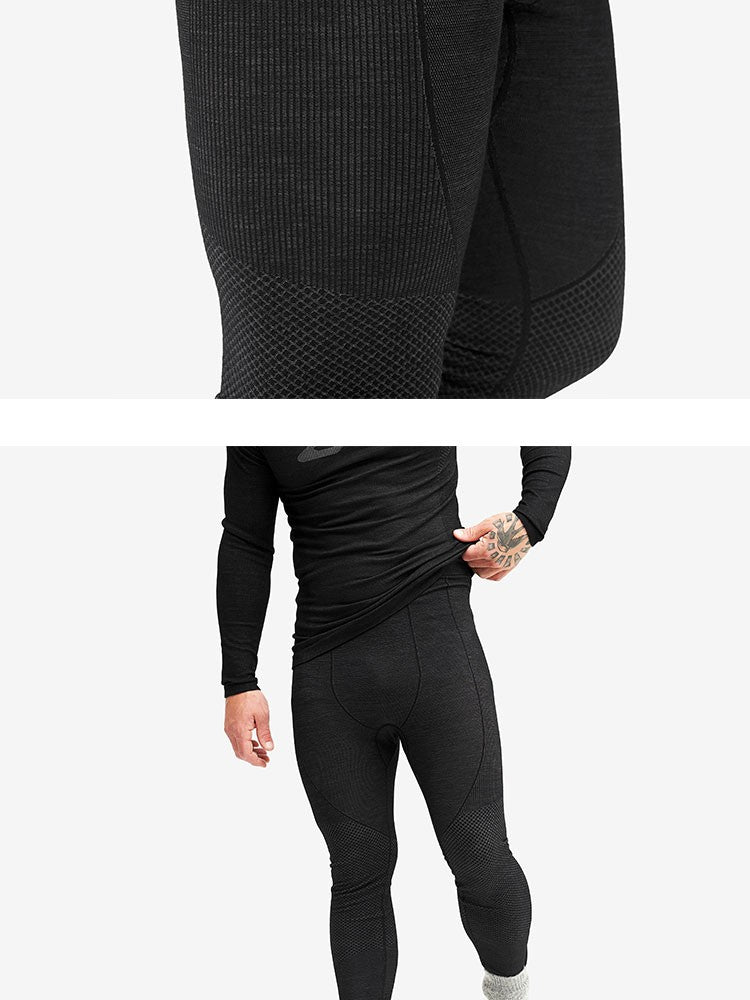 Outdoor men's and women's ski base set Merino wool thermal underwear multi-functional compression clothes running training cloth