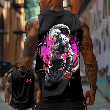 Dragon Ball Goku Anime Printed Pure Cotton Tank Top American Men's and Women's Loose Summer Fashion Sporty Top