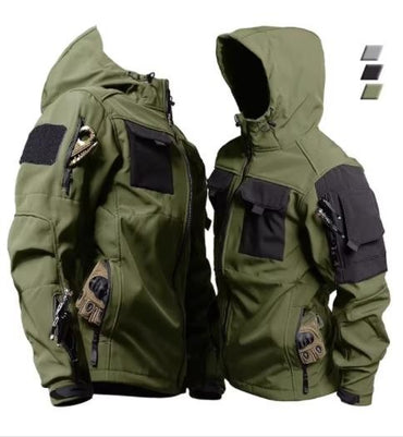 Tactical Jackets Men Shark Skin Military Soft Shell Jacket Waterproof Windproof Fleece Warm Motorcycle Multi-pocket Army Coats