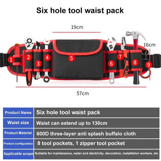 Hardware and electric Tool Bag Multifunction Oxford Cloth Thickened Maintenance Aerial Work Pocket Portable Tool Pocket Waistbag