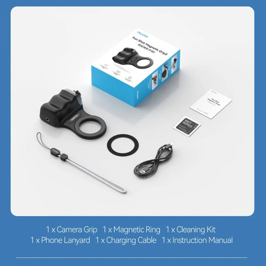 Fun Shot Magnetic Grip, Ergonomic Style Phone Camera Grip with Detachable Remote, Expandable Functionality for iPhone/Android