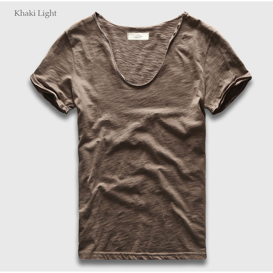 Zecmos Brand Men T-Shirt Plain Hip Hop Fashion Casual XXXL V Neck T Shirt Swag For Men Short Sleeve Man Top Tees