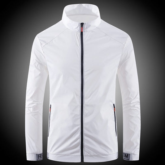 Men's sun protection clothes for summer ultra-thin breathable ice silk trendy fashion UV resistant air conditioning jacket jacke