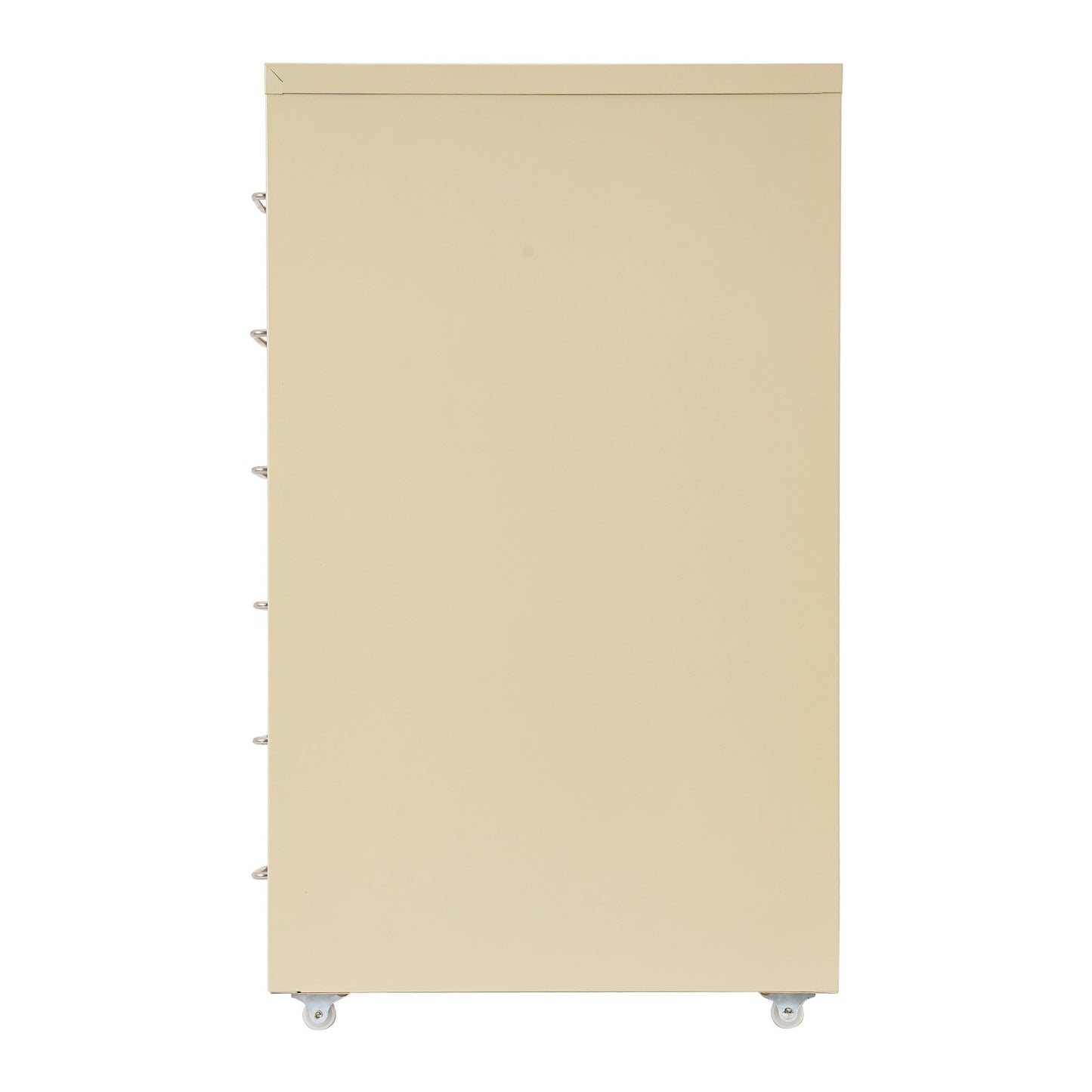 Gaveteiro de Metal com Rodas e Fechadura | Armário para Documentos com 6 Gavetas para Escritório em Casa, com Rodas | Branco-sujo/Verde/Amarelo