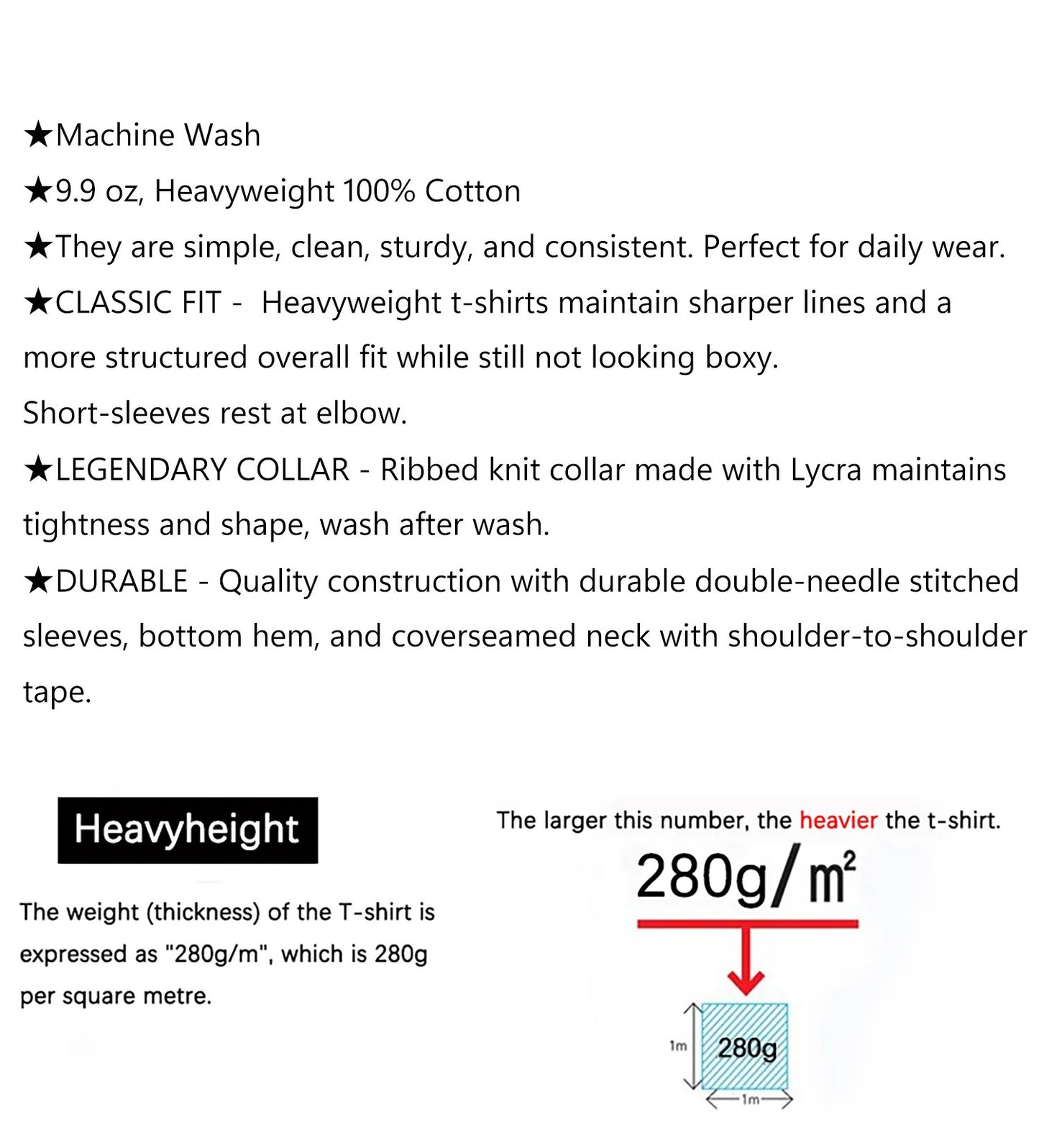 Dukeen 280g Heavyweight Long-Sleeved T-Shirt for Men 100% Cotton Shirts Oversized Solid Color Tops Plain Tees Men's Clothing