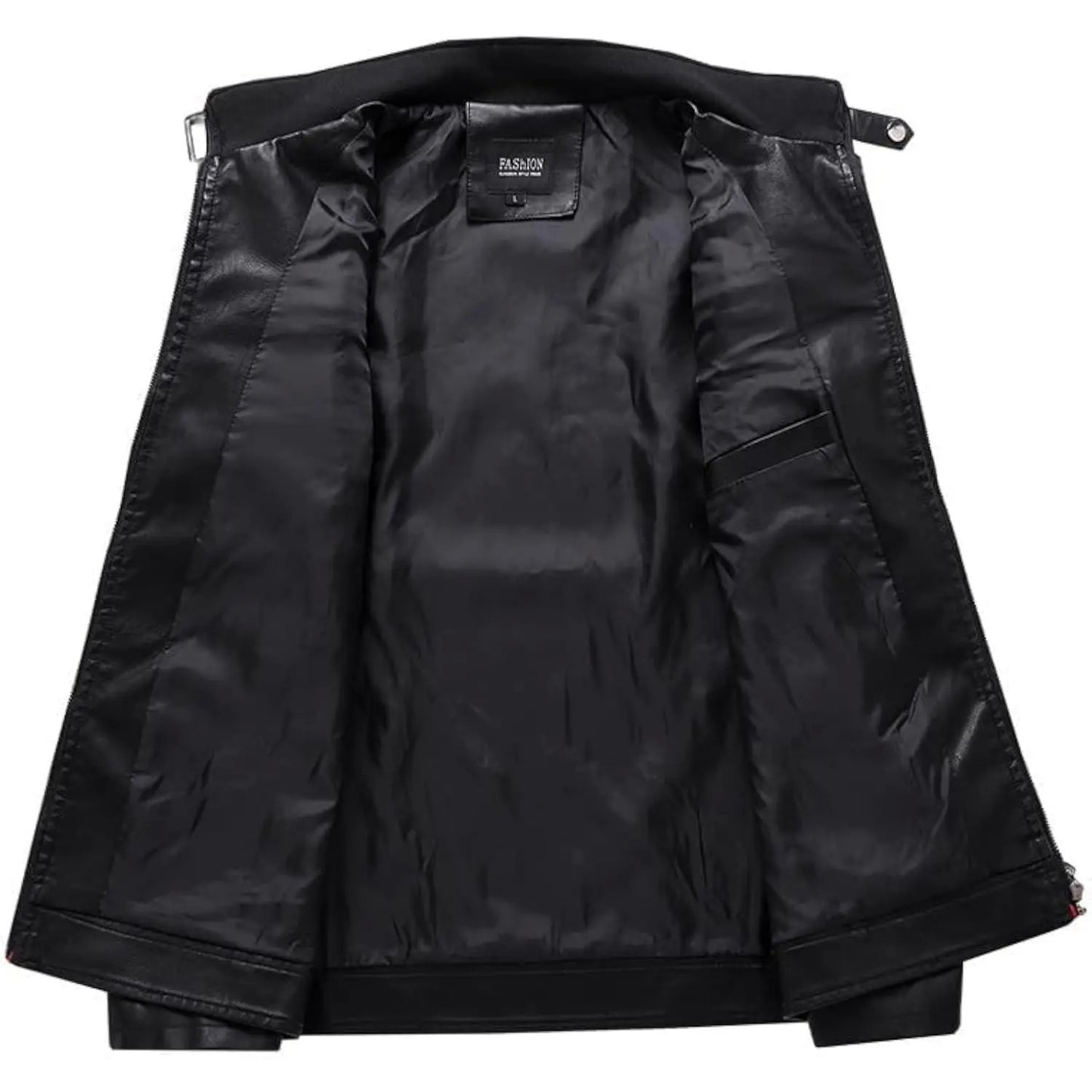 Aviator Full Zip Outerwear Men's Stand Collar Leather Jacket Fall Trendy Color Coats Block Motor Biker Jacket Classic Jacket