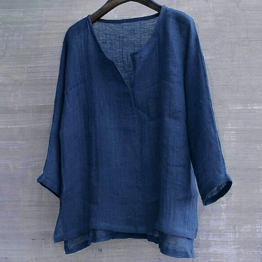 8 Colors!2023 New Linen Shirt Men Brief Breathable Comfy Solid Color Long Sleeve Loose Harajuku Casual Blouse Hawaiian Shirts