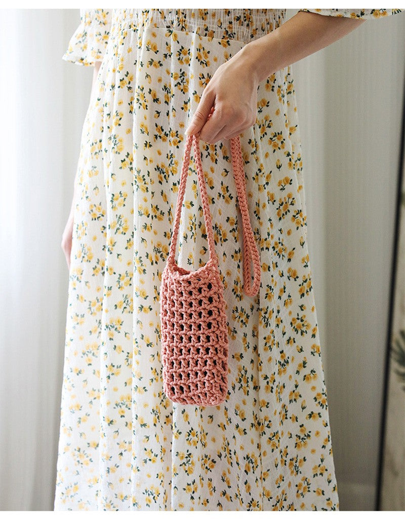 Handmade Crossbody Phone Purse - Openwork Shell Design Tote, Handmade Crossbody Phone Purse,Crochet Beach Bag