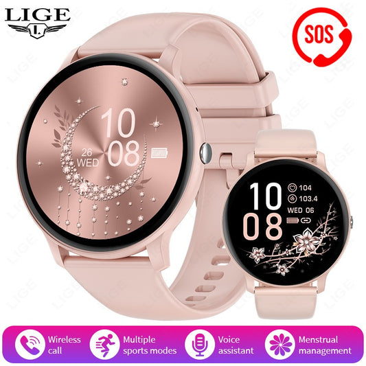 LIGE Smart Watch Women Men Bluetooth Call Sports Fitness Watches Heart Rate Health Monitor Smartwatch Ladies For Android iOS New