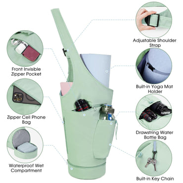 Yoga Mat Bag ?arrier - Multi-Functional Yoga Mat Carrier Bag with Water Bottle Pocket - Versatile Gym Yoga Mat Bags for Women