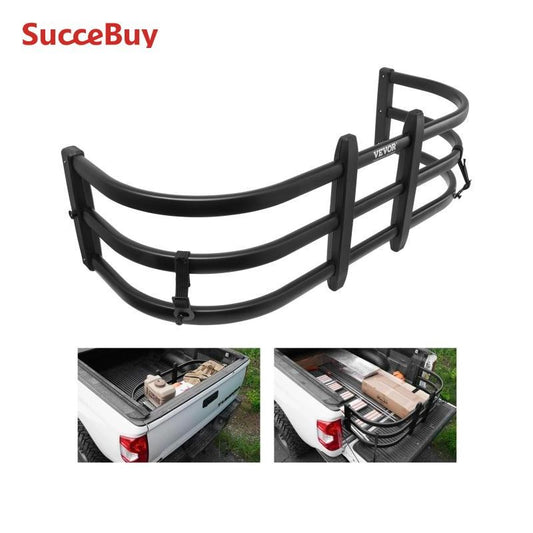 SucceBuy Truck BedExtender Aluminum RetractableTailgate Extender 51.6"-64"/55.5"-68"Adjustable Length Fits for Tacoma Ranger ect