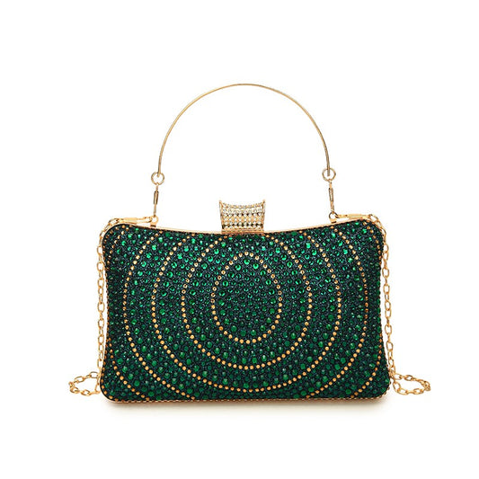 Luxury Women's Evening Bag Sparkling Rhinestone Handbag Fashion Chain Crossbody Bag Elegant Wedding Dress Party Banquet Clutch