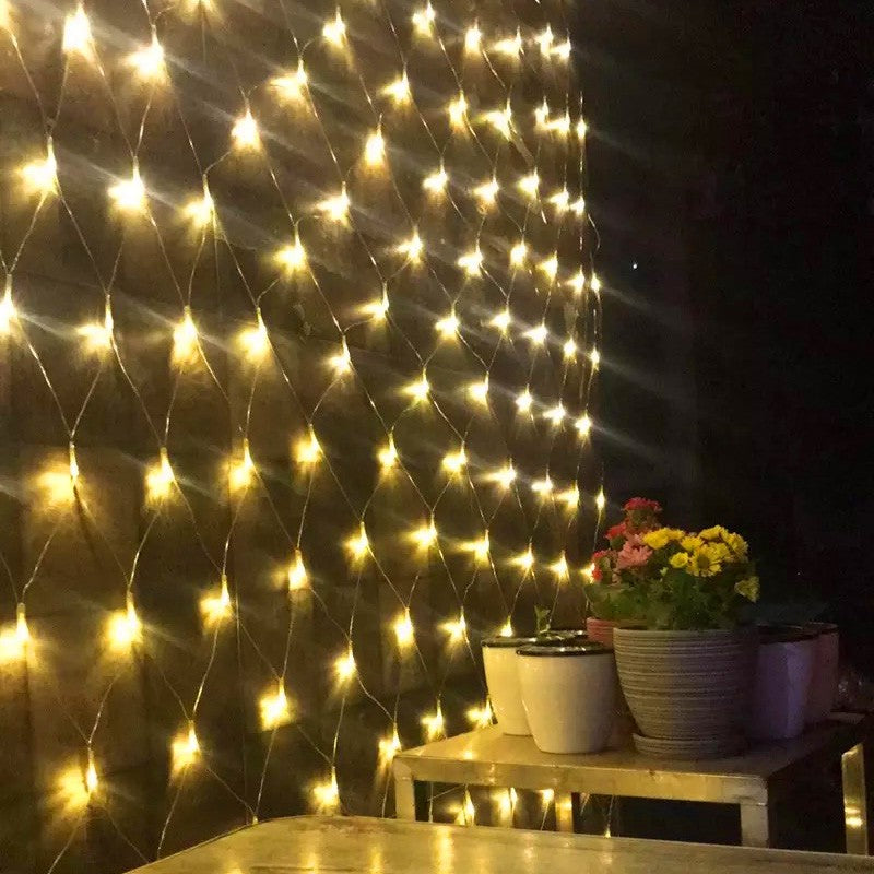 Luzes de corda de rede de LED 8 modos 220V 110V plugue UE/EUA Festival Decoração de Natal Guirlandas Festa de Natal Jardim Ano Novo Casamento