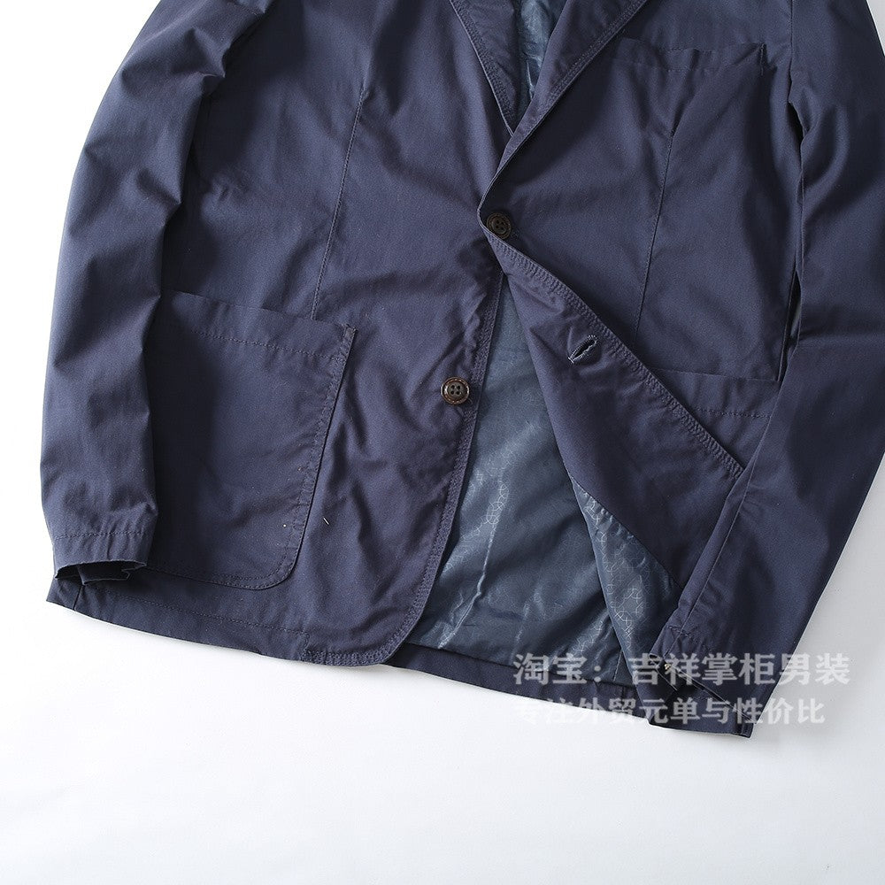 Turkey High Quality 100% Cotton Yarn Washed Breathable Autumn Men's Casual Blazer Suit Light Versatile Suit Coats Citboys Cool